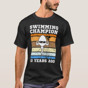 Camiseta Campeão De Nadação De Meninos Há 10 Anos
