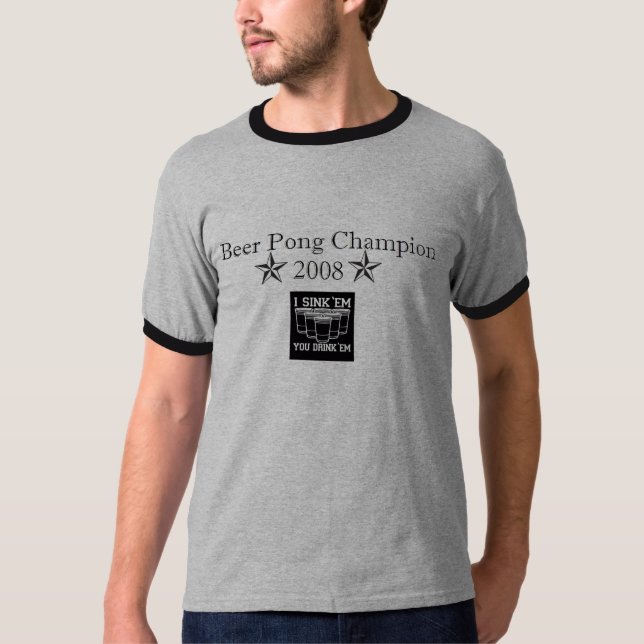 Camiseta Campeão de Pong da cerveja (Frente)