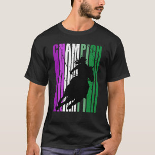 Camiseta Campeão de Rodeio Rosa-Rosa Cowgirl na Corrida do