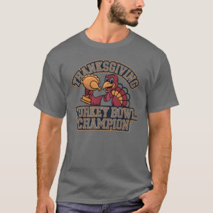 Camiseta Campeão do Jantar de Peru Futebol Divertido no Dia