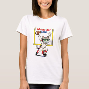 Camiseta Campeão do Meow-der Bowl Futebol de Gato 