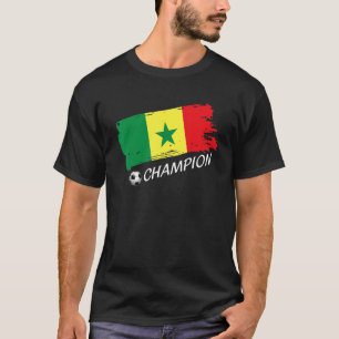 Camiseta Campeão do Senegal Fã de Futebol do Senegal Seleç