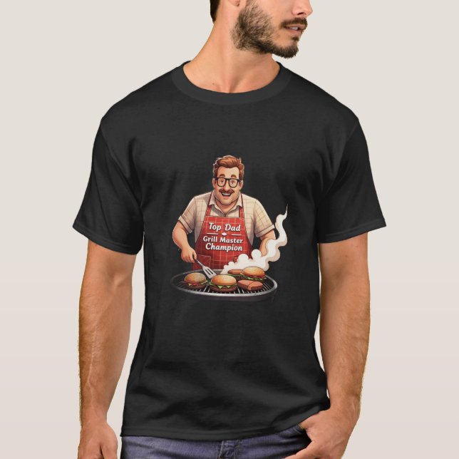 Camiseta "Campeão Mestre de Grill do Pai Superior" Barbecue (Frente)