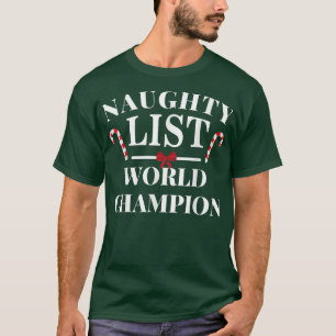 Camiseta Campeão Mundial da Lista Maldita Natal Engraçado X