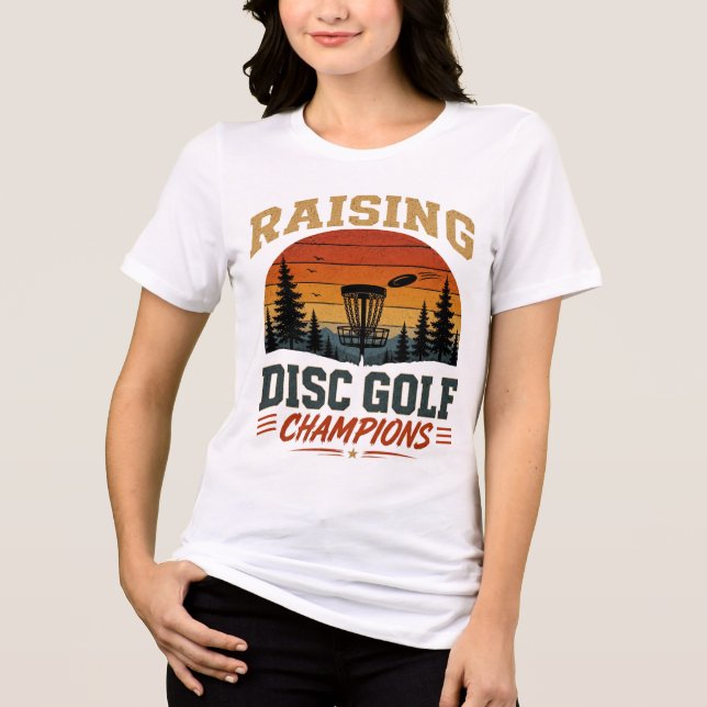 Camiseta Campeões de Disc Golf Retro Sunset Design (Frente)