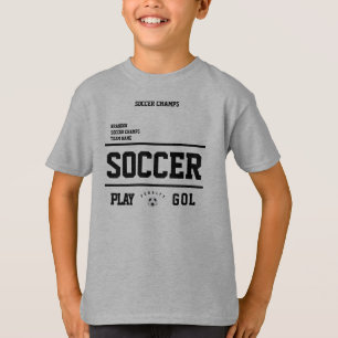 Camiseta Campeões de futebol cinzas personalizadas de jogad
