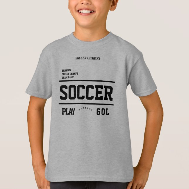Camiseta Campeões de futebol cinzas personalizadas de jogad (Frente)