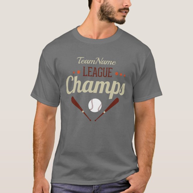 Camiseta Campeões Personalizados da Liga do Baseball (Frente)
