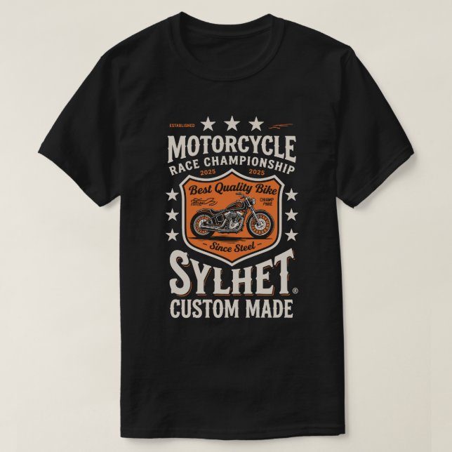 Camiseta Campeonato Sylhet de Corrida a Motociclos 2025 - V (Frente do Design)