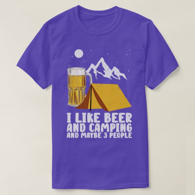 Camiseta Camper Bebendo Beer Wilderness Campfire (Frente do Design)