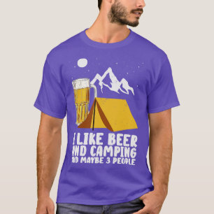 Camiseta Camper Bebendo Beer Wilderness Campfire