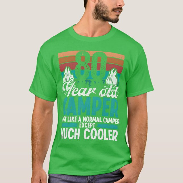 Camiseta Camper de 80 anos de idade Scouting Acampamento An (Frente)