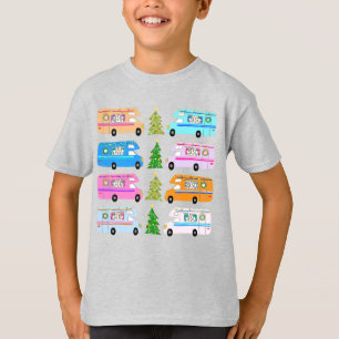 Camiseta Camper de Natal encantador retro autocaravanas RV 