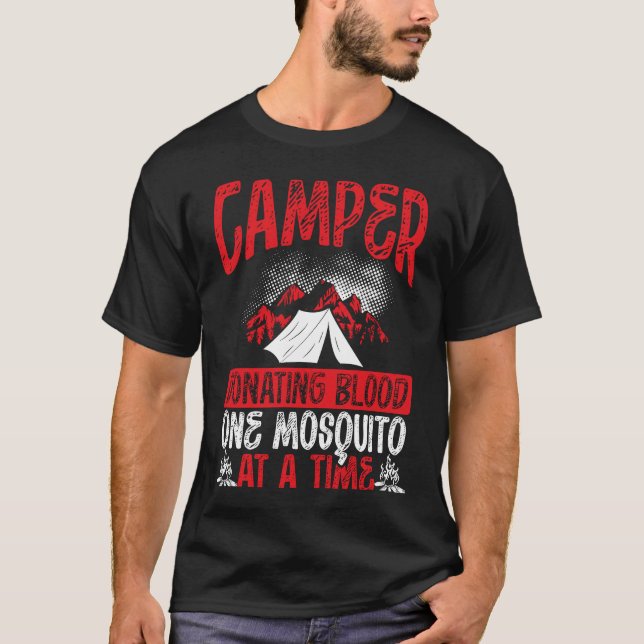 Camiseta Camper Donating Blood One Mosquito At A Time Campi (Frente)