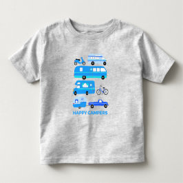 Camiseta CAMPER FELIZ Campervan Vanlife RV Trailer Blue
