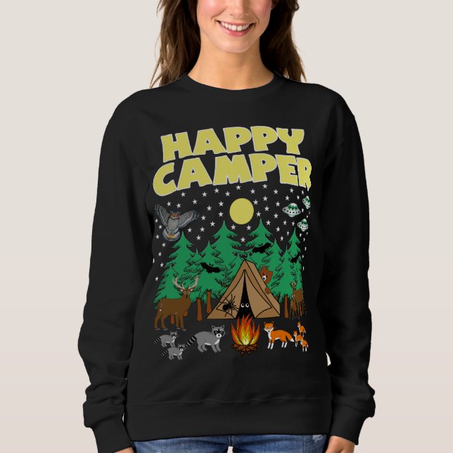 Camiseta CAMPER FELIZ DE CAMPANHA - Acampamento engraçado c (Frente)