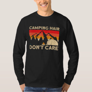 Camiseta Camper Girl Mamãe Avó Tent Camping Hair Donnt Carr