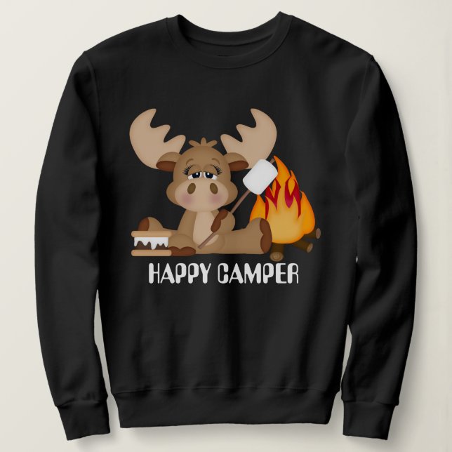 Camiseta Camper Moose, campista feliz (Frente do Design)