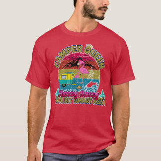Camiseta Camper Queen Camping Lady Funny Mãe