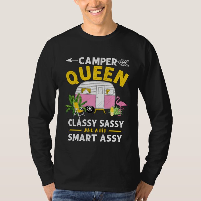 Camiseta Camper Queen Classy Sassy Smart Assy Funny Men Wom (Frente)