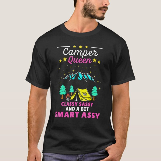 Camiseta Camper Queen Classy Sassy Smart Assy Para Acampame (Frente)
