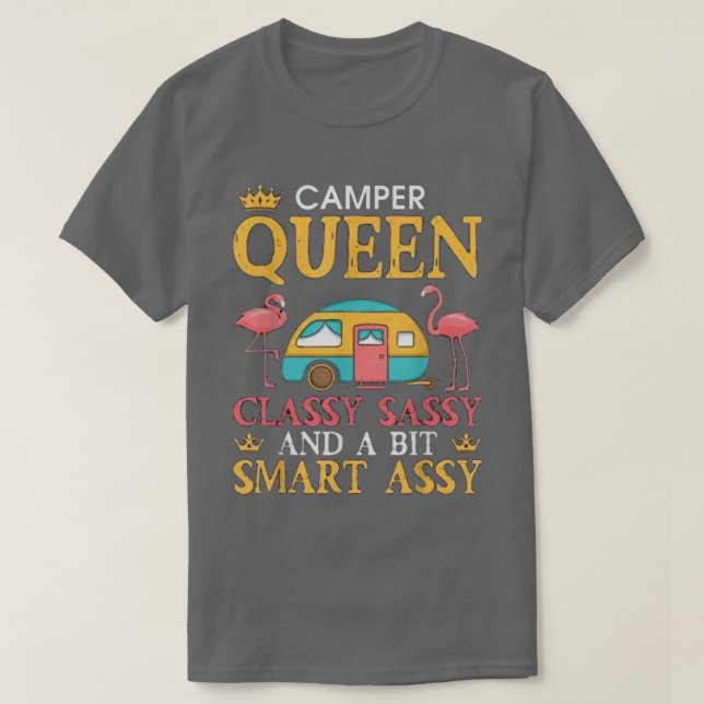 Camiseta Camper Queen Classy Sassy Smart Engraçadas Meninas (Frente do Design)