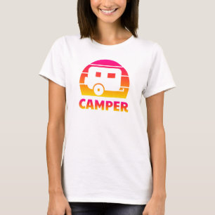Camiseta Camper Retro Sun - Diversão de Viagem do Reboque d