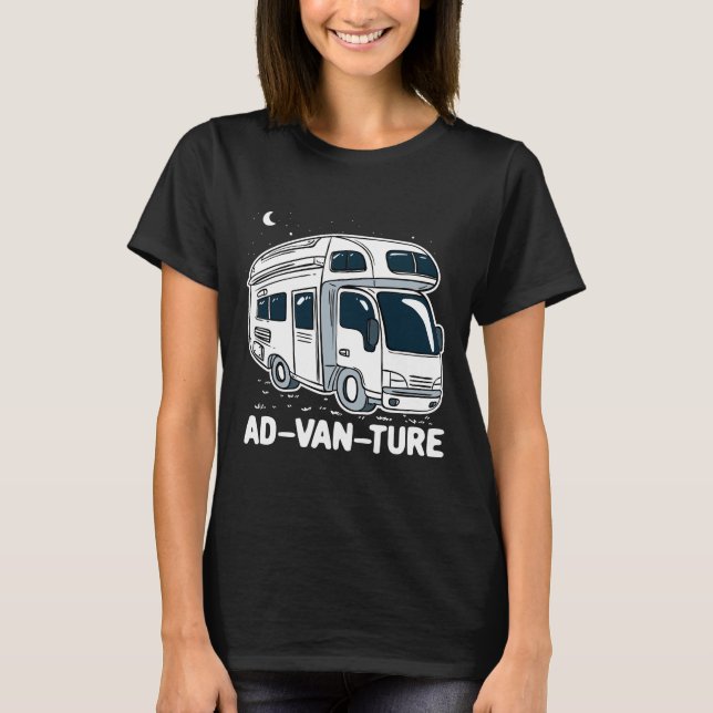 Camiseta Camper Van Camping Adventure Gag (Frente)
