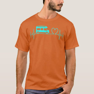 Camiseta Camper Van camping Ecg batimento cardíaco coração