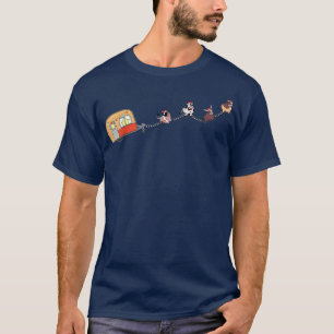 Camiseta Camper Van Christmas Cow Sleigh Farmer Fazenda Ani