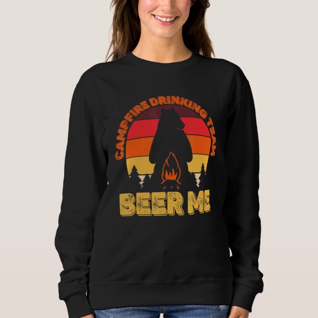 Camiseta Campers Campfire Bebendo Team Beer Me Camping Bea (Frente)