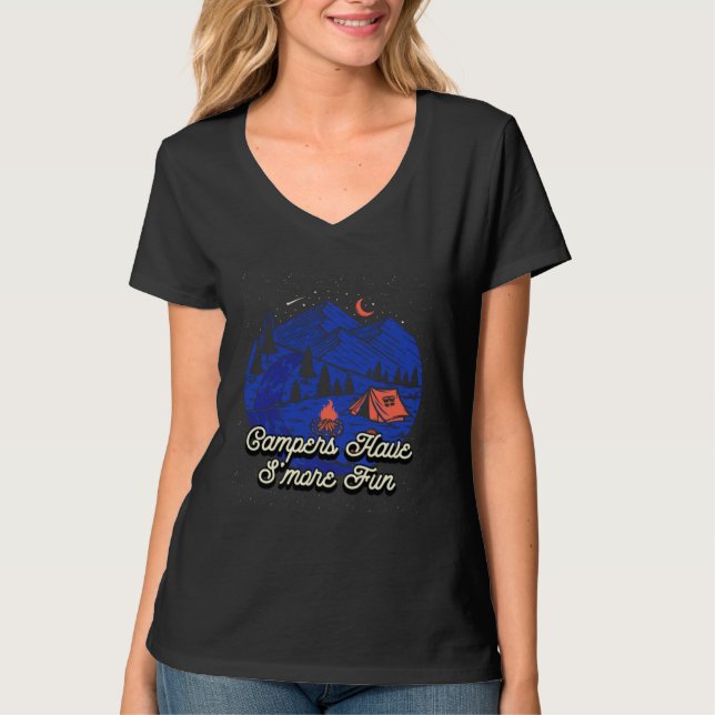 Camiseta Campers Have Smore Fun Camping Sayings Camp Quotes (Frente)
