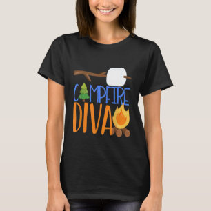 Camiseta Campfire Diva Daughter Camp Smores Bonfir