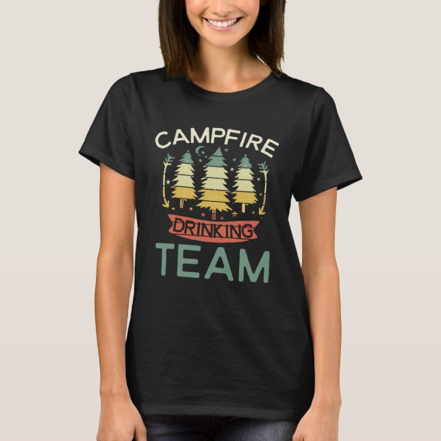 Camiseta Campfire Drinking Team  RV Camping  Men Camp Beer (Frente)