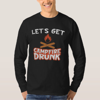 Camiseta Campfire Drunk Beach Camping Drinking  Humour