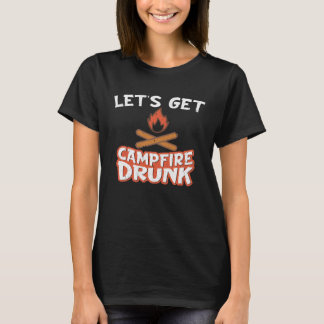 Camiseta Campfire Drunk Beach Camping Drinking  Humour