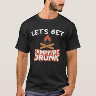 Camiseta Campfire Drunk Beach Camping Drinking  Humour