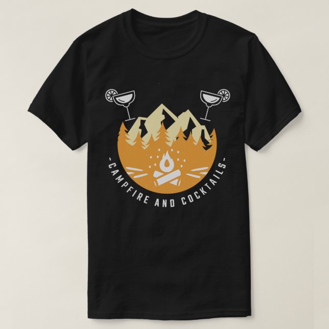 Camiseta Campfire e Cocktails 1 (Frente do Design)