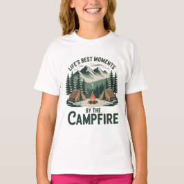 Camiseta Campfire Moments - Girls’ Tents & Mountains Kids’