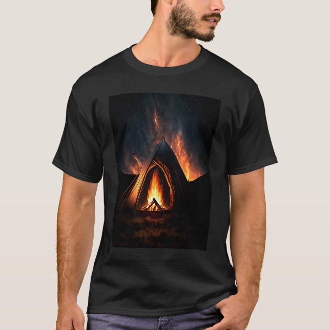 Camiseta Campfire Nature Adventure Glamping Night Camping T (Frente)