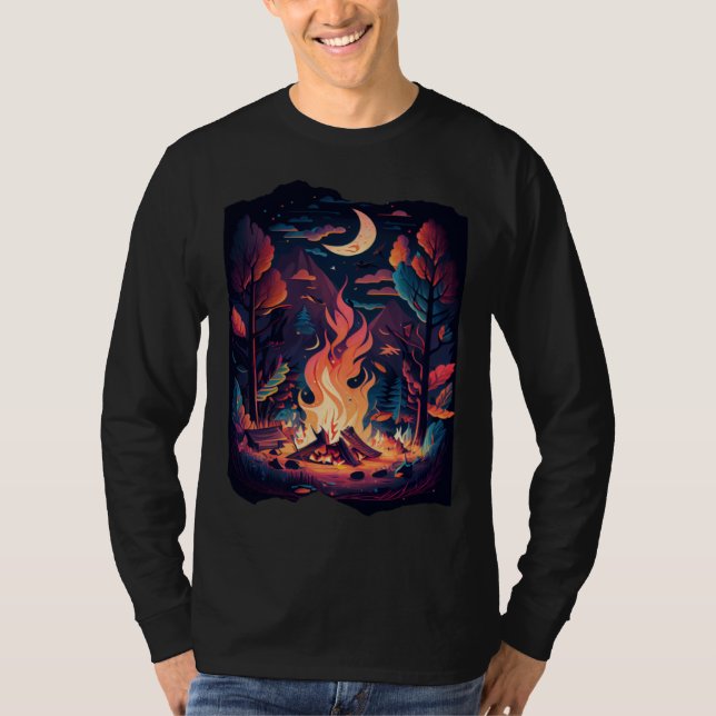 Camiseta Campfire Outdoor Bushcraft Camping Nature Hiking C (Frente)