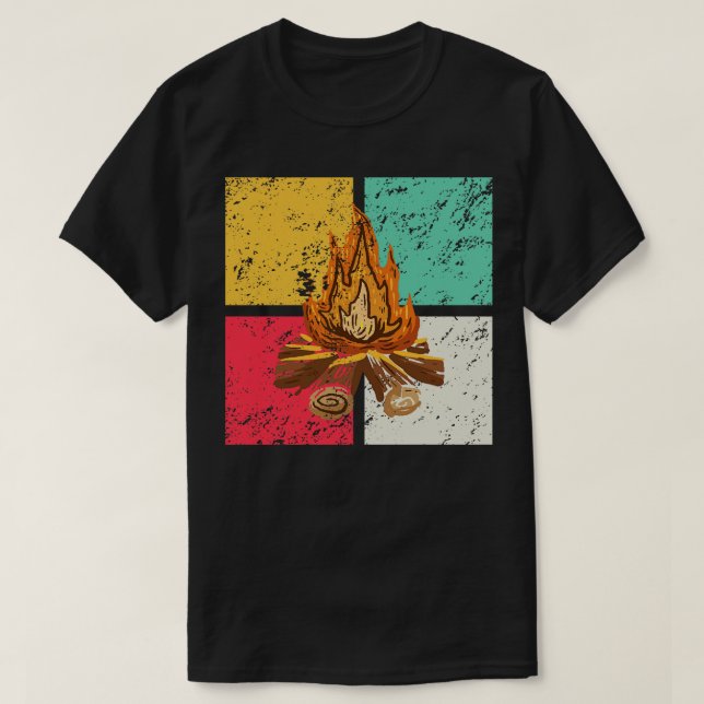 Camiseta Campfire Retro Vintage (Frente do Design)