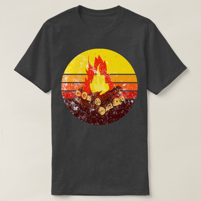 Camiseta Campfire Retro Vintage 1 (Frente do Design)