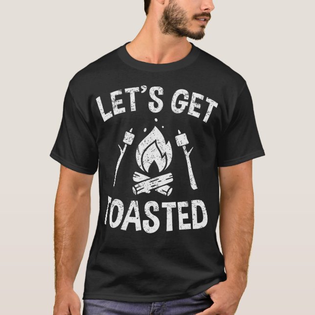 Camiseta Campfire Smores Marshmallow Camping - Vamos Get T (Frente)