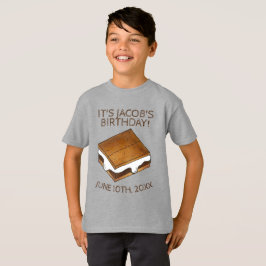 Camiseta Campfire S'mores Marshmallow Festa de aniversário