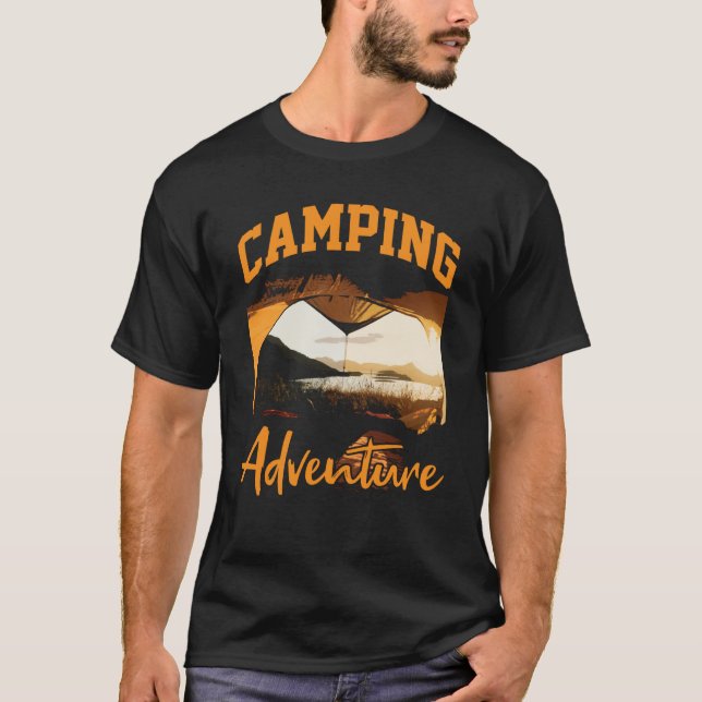 Camiseta Camping Adventure Inspirational Amusing Camping Qu (Frente)