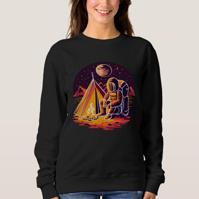 Camiseta Camping Astronaut Planet Explorer Camp Tent Campfi (Frente)