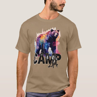 Camiseta Camping Bear Cota da Colónia de Férias Camping Des