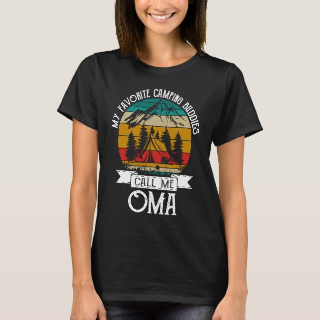 Camiseta Camping Buddies Call Me Camping Oma Camper (Frente)