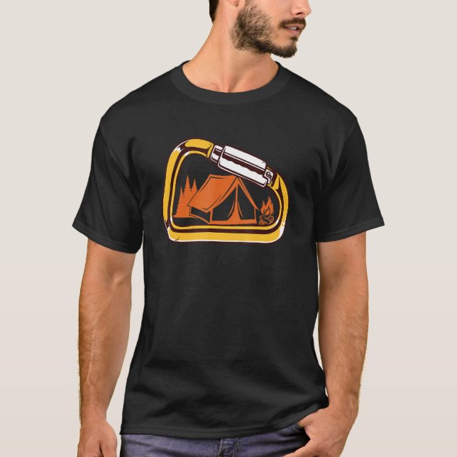 Camiseta Camping Campfire Rock Subindo (Frente)
